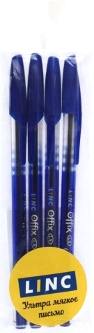 Набор шариковых ручек LINC Offix 1500FW/blue/4 (синий)