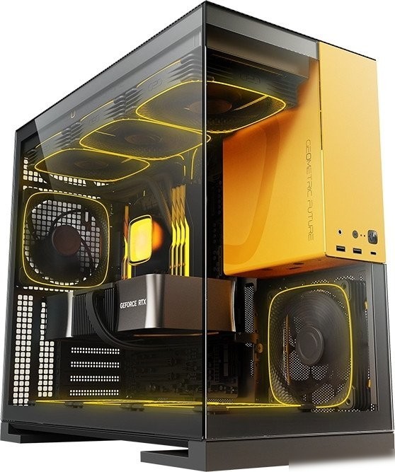 Корпус Geometric Future Model 5 5FAN (черный/желтый)