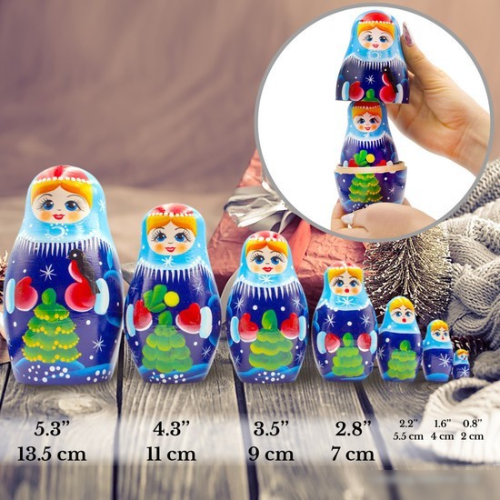 Развивающая игра Брестская Матрешка Снегурочка (набор 7 шт)