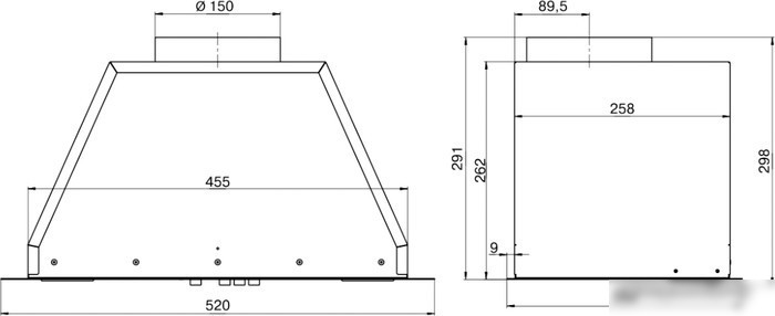 Кухонная вытяжка Elikor Врезной блок Flat 52П-650-К3Д (белый)