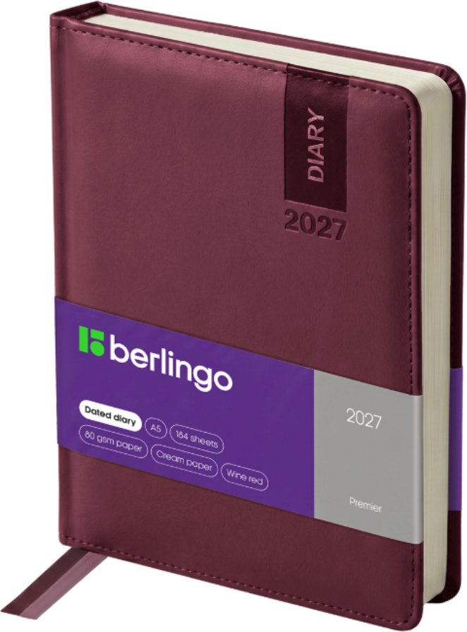 Ежедневник Berlingo Premier 2027г DD7_80504 (184л, бордовый)