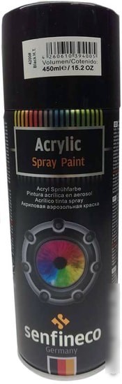 Эмаль Senfineco Acrylic высокотемпературная черный 400мл 4200 Эмаль Senfineco Acrylic высокотемпературная черный 400мл 4200
