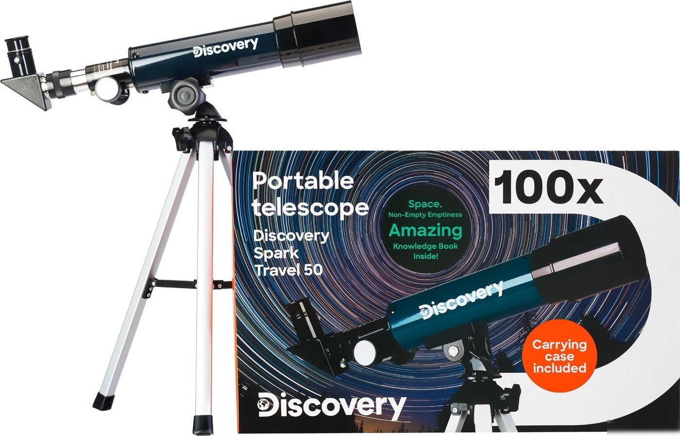 Телескоп Levenhuk Discovery Spark Travel 50 с книгой