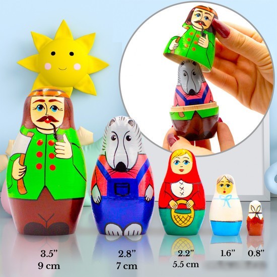 Развивающая игра Брестская Матрешка Красная Шапочка (набор 5 шт)