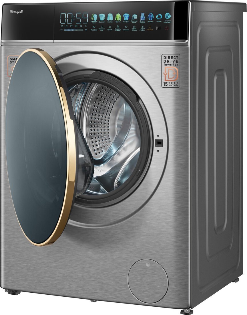 Стиральная машина Weissgauff WM 58411 Direct Drive Inverter Premium Steam Steel