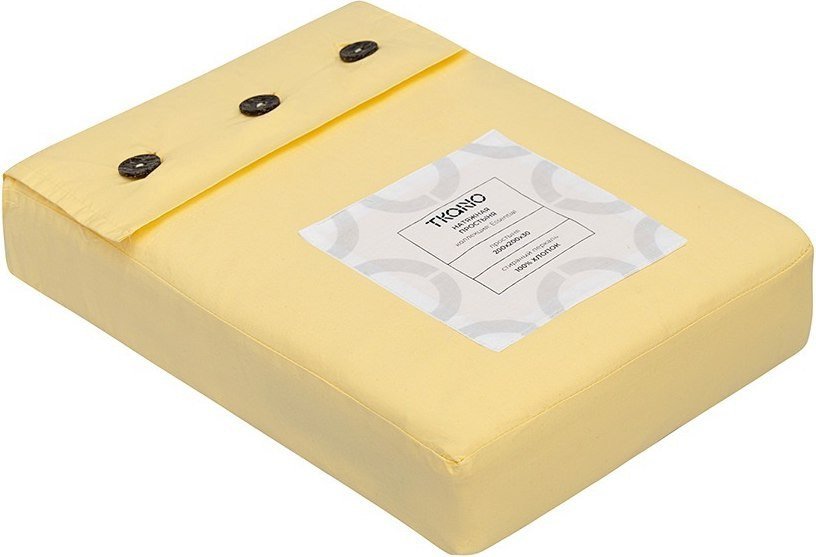 Постельное белье Tkano Essential TK24-FS0028 на резинке (светло-желтый)