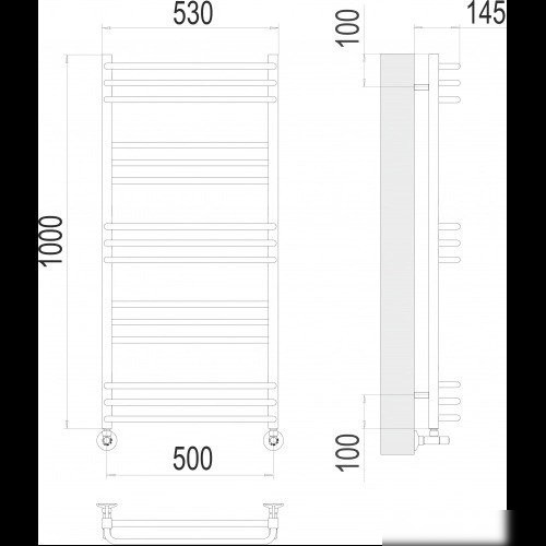 Полотенцесушитель TERMINUS Соренто П15 500x1000 (хром)