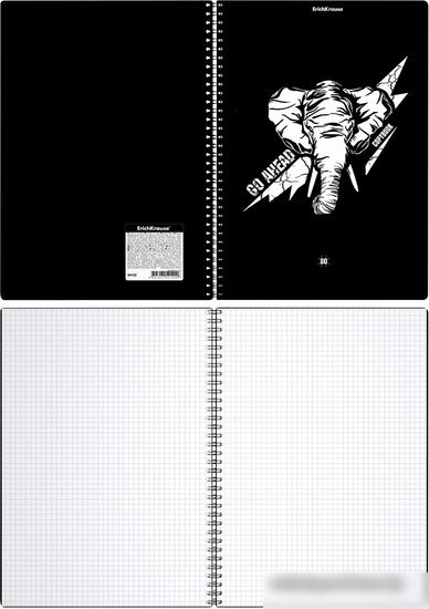 Общая тетрадь Erich Krause Go Аhead Black and White 80 л клетка 54122