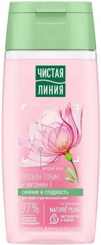 Чистая линия Тоник для лица лепестки роз для сухой и чувствительной кожи (100 мл)