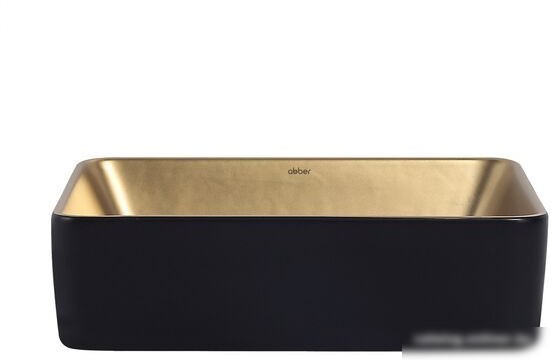 Умывальник Abber Rechteck AC2212BG (золото матовое/черный)